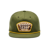 Flat Brim Rope Hat, Dark Green, large