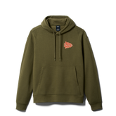 Pullover Fleece Hoodie, Olive, large
