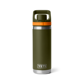 18 oz Water Bottle, Olive/King Crab Orange, large