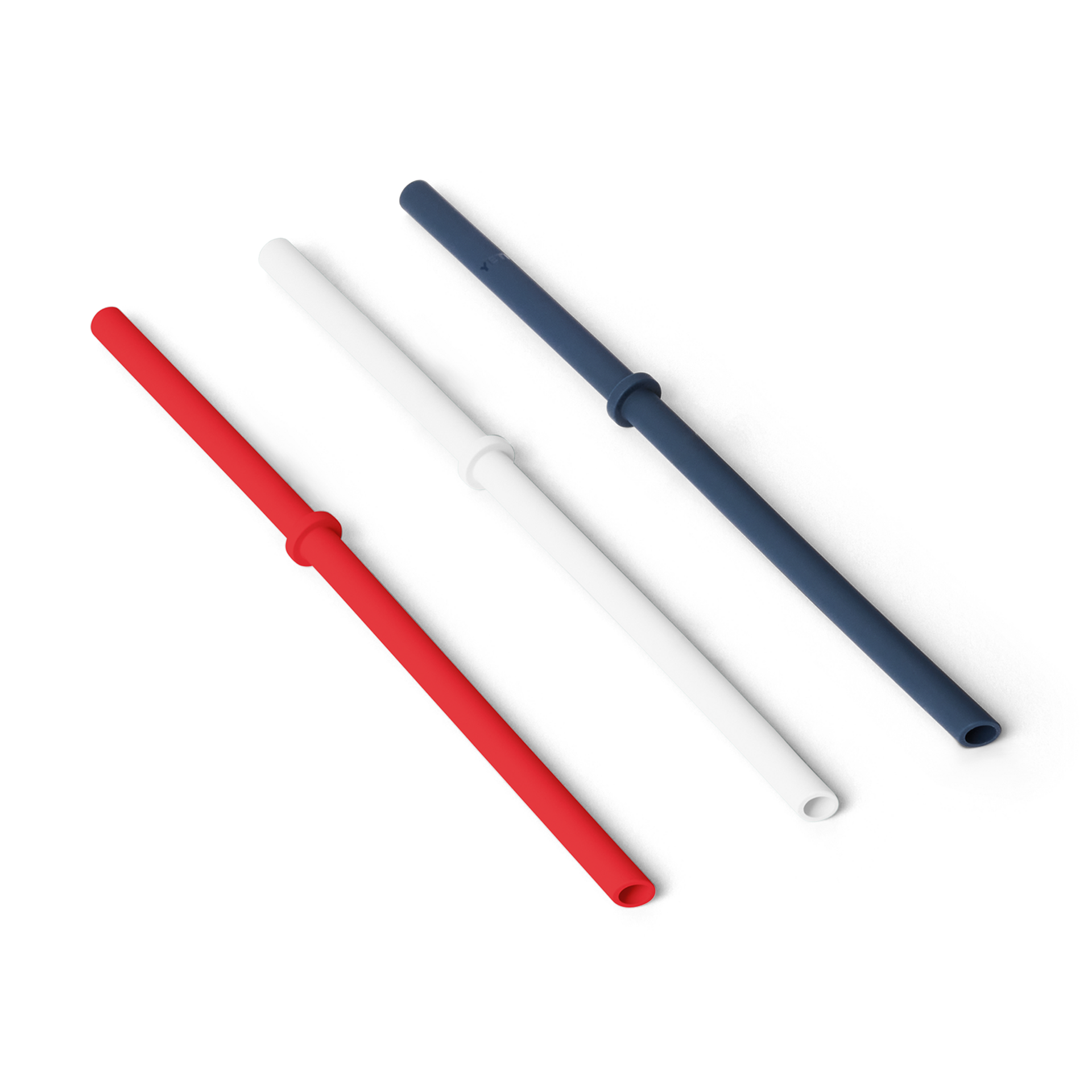 L/XL Silicone Straw Pack, Rescue Red/White/Navy, large