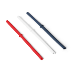L/XL Silicone Straw Pack, Rescue Red/White/Navy, large