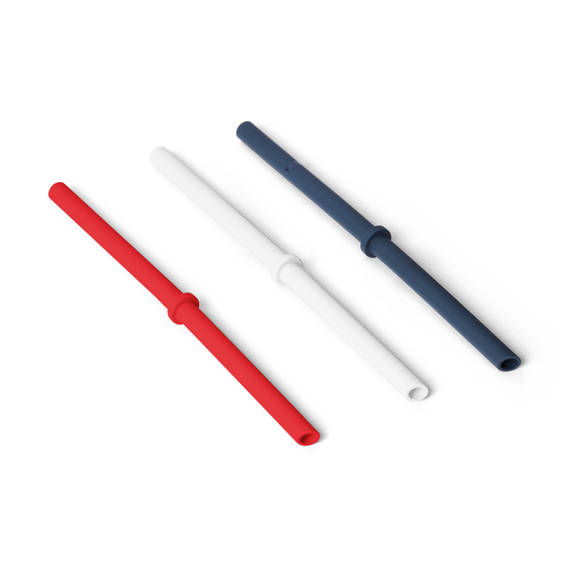 S/M Silicone Straw Pack, Rescue Red/White/Navy, large