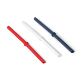 S/M Silicone Straw Pack, Rescue Red/White/Navy, large