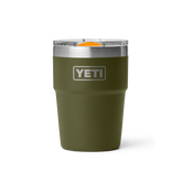 16 oz Stackable Cup, Olive/King Crab Orange, large