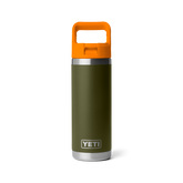18 oz Water Bottle, Olive/King Crab Orange, large