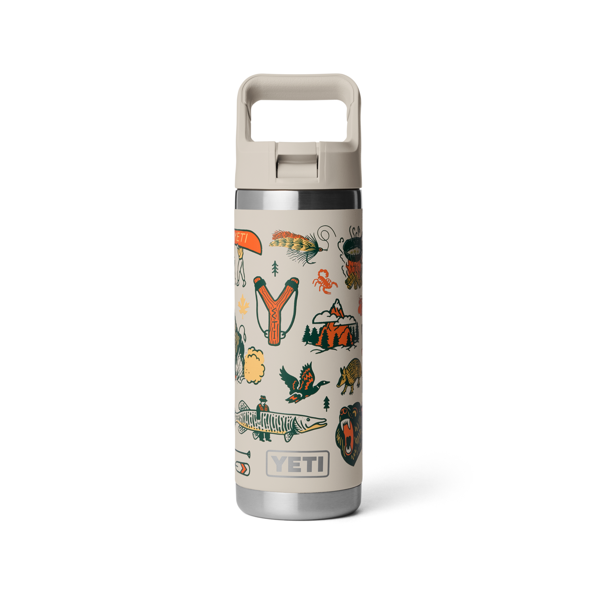 18 oz Water Bottle, Cape Summer Camp, large