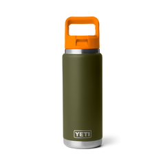 26 oz Water Bottle, Olive/King Crab Orange, large