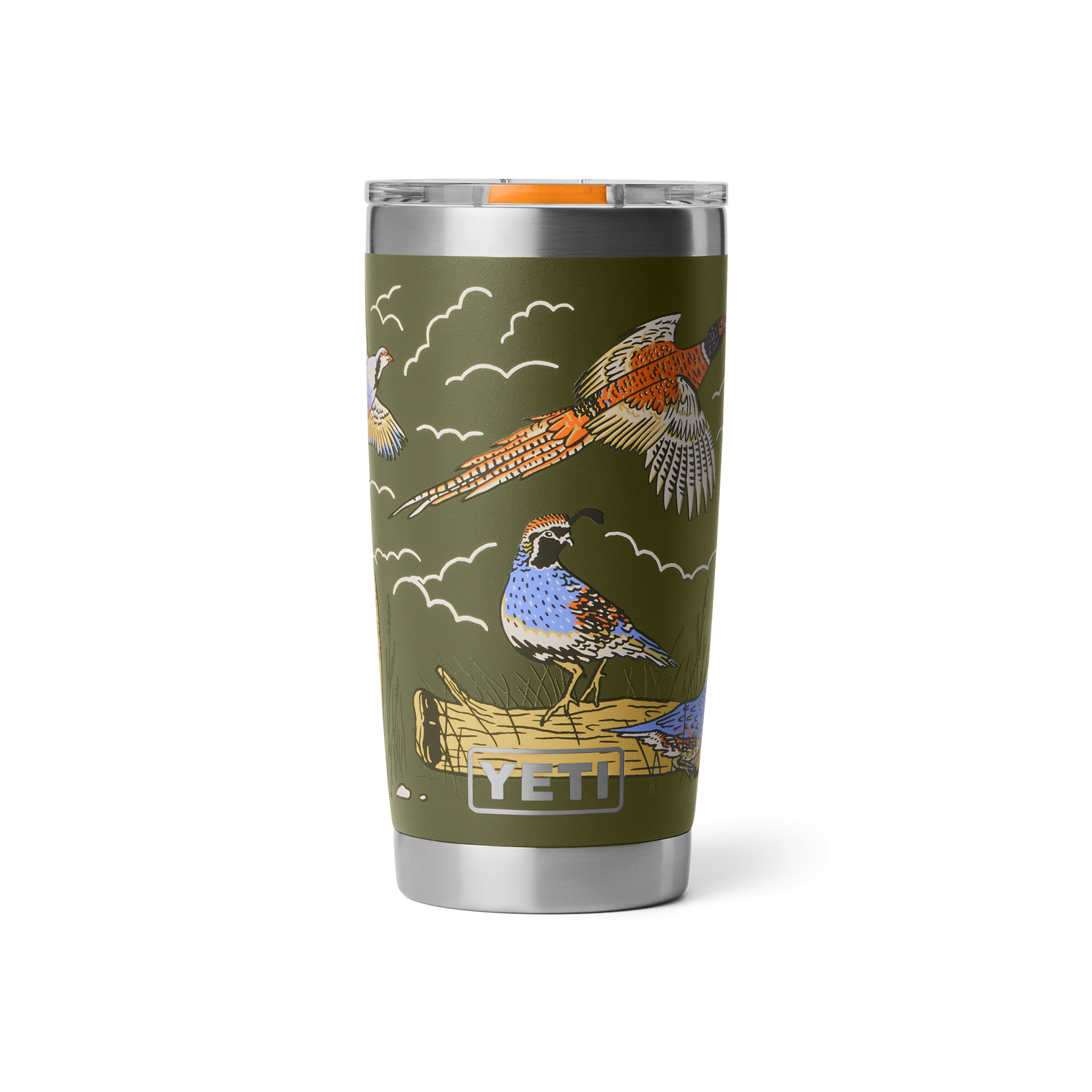 20 oz Tumbler, Upland Bird Olive, large