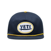 Flat Brim Rope Hat, Navy, large
