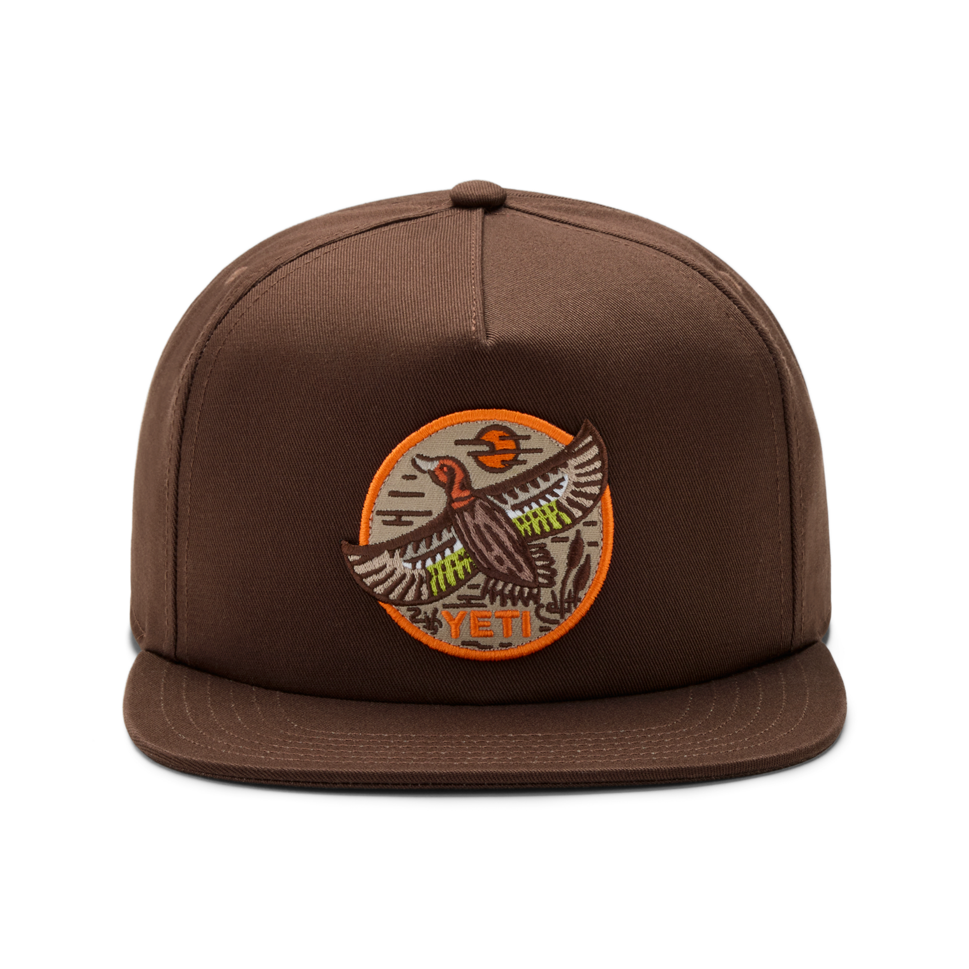 Flat Brim Hat, Dark Brown, large