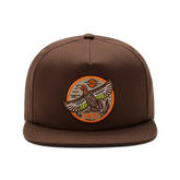 Flat Brim Hat, Dark Brown, large