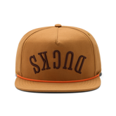 Flat Brim Rope Hat, Brown, large