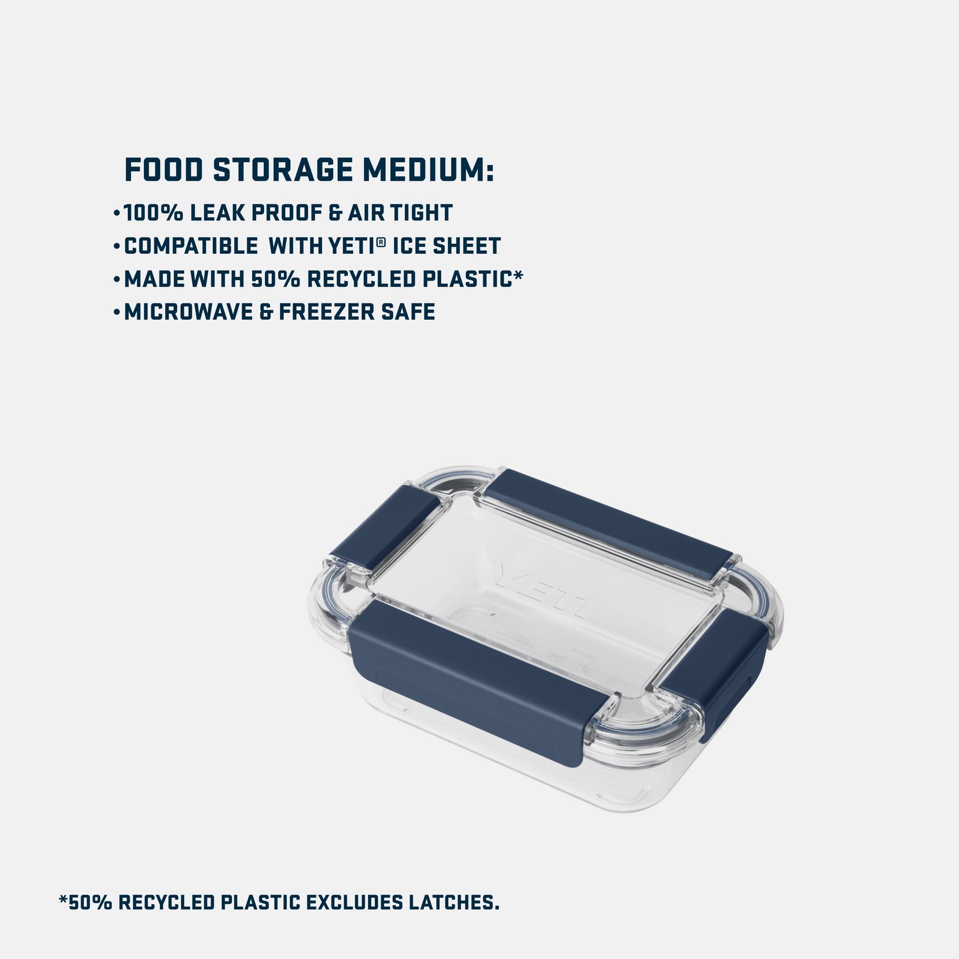 Medium Plastic Food Storage, Navy, large