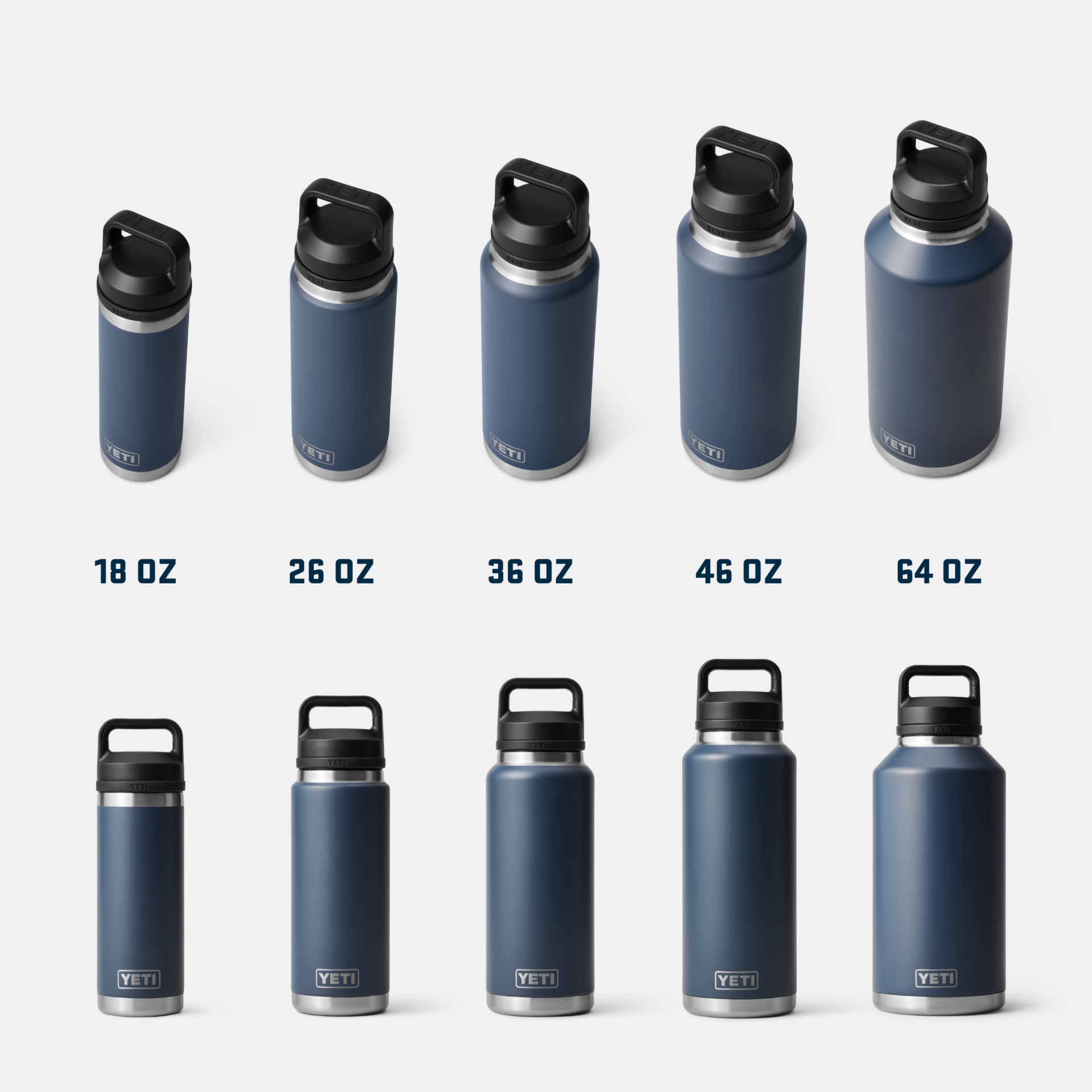 46 oz Water Bottle, Navy, large