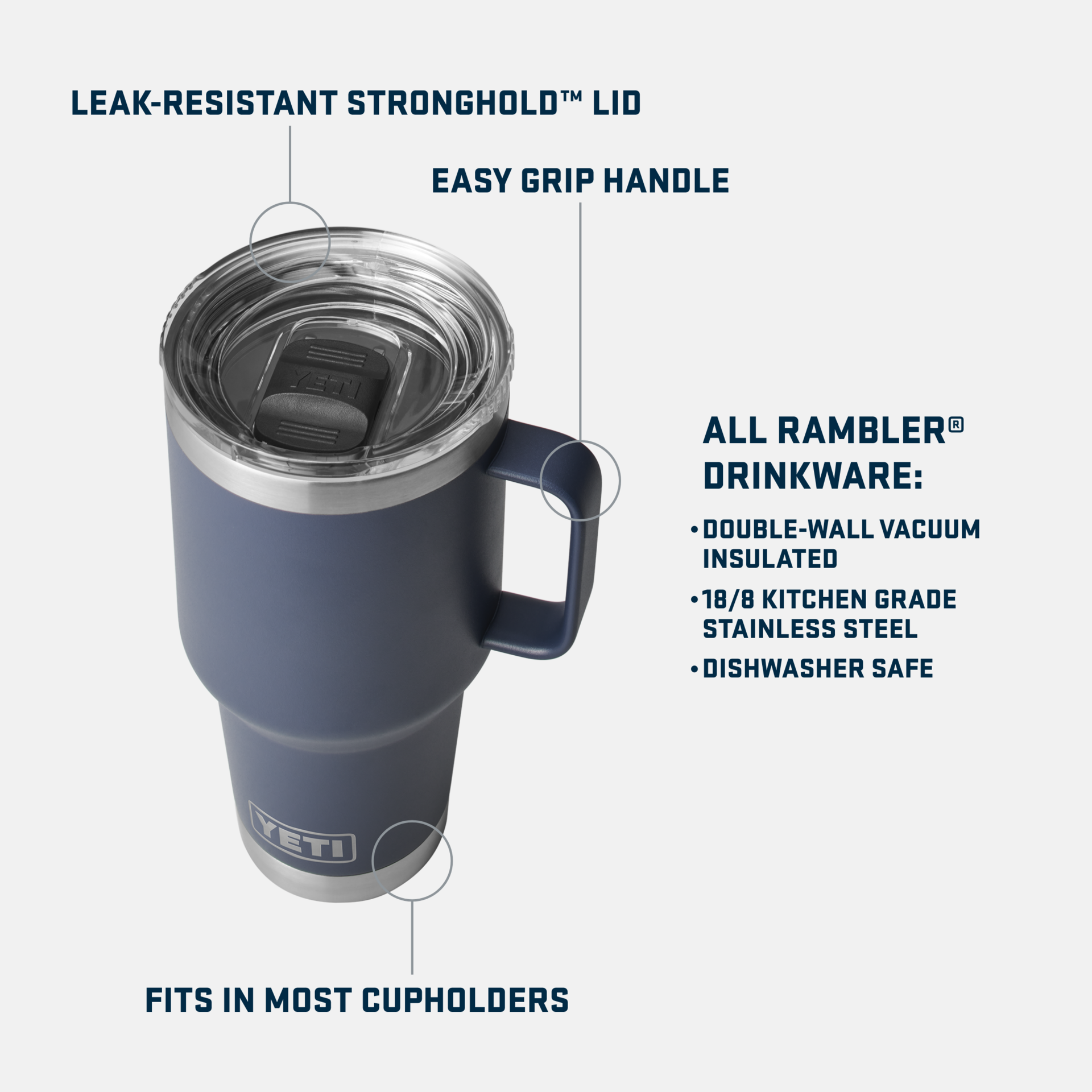 30 oz Travel Mug, Cape Taupe, large