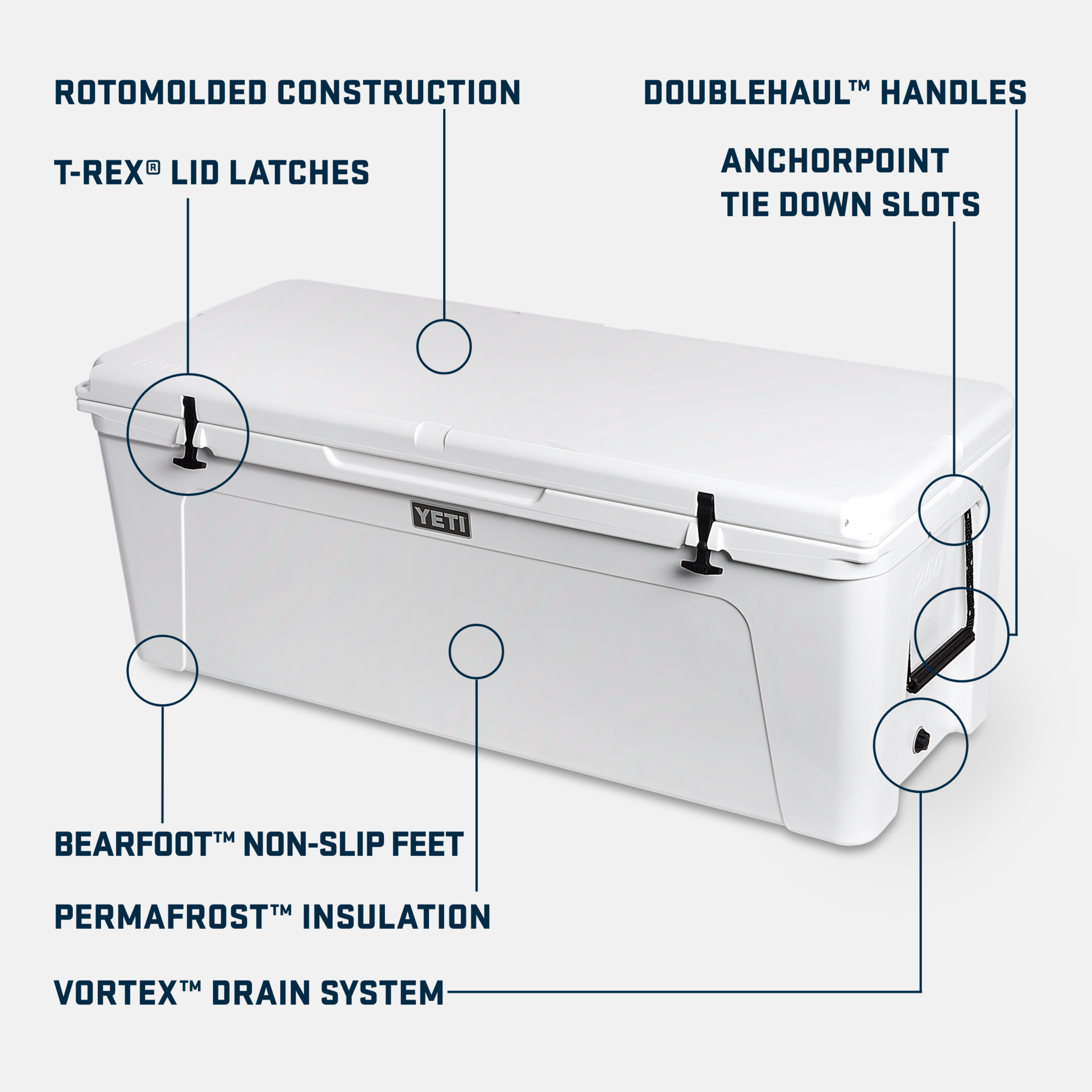 250 Hard Cooler, White, large