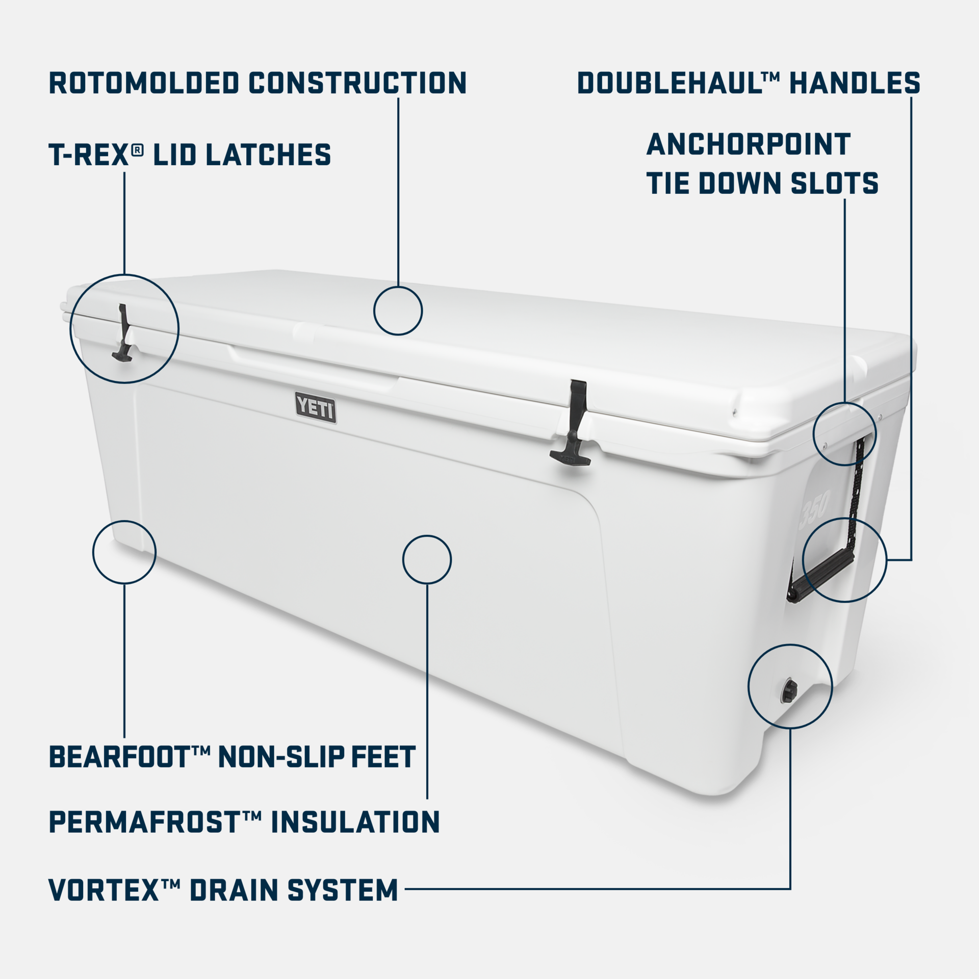 350 Hard Cooler, White, large