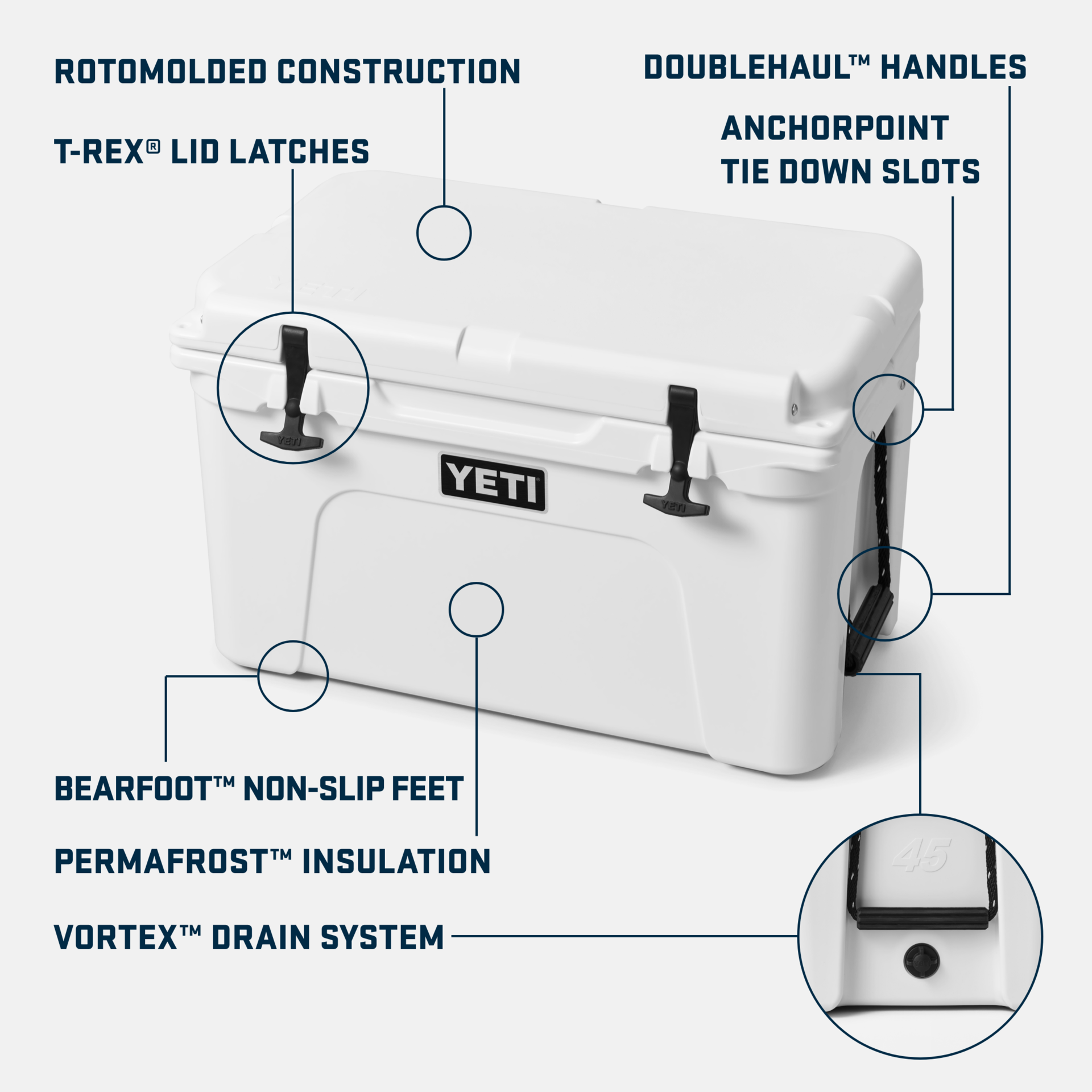 45 Hard Cooler, Rescue Red, large