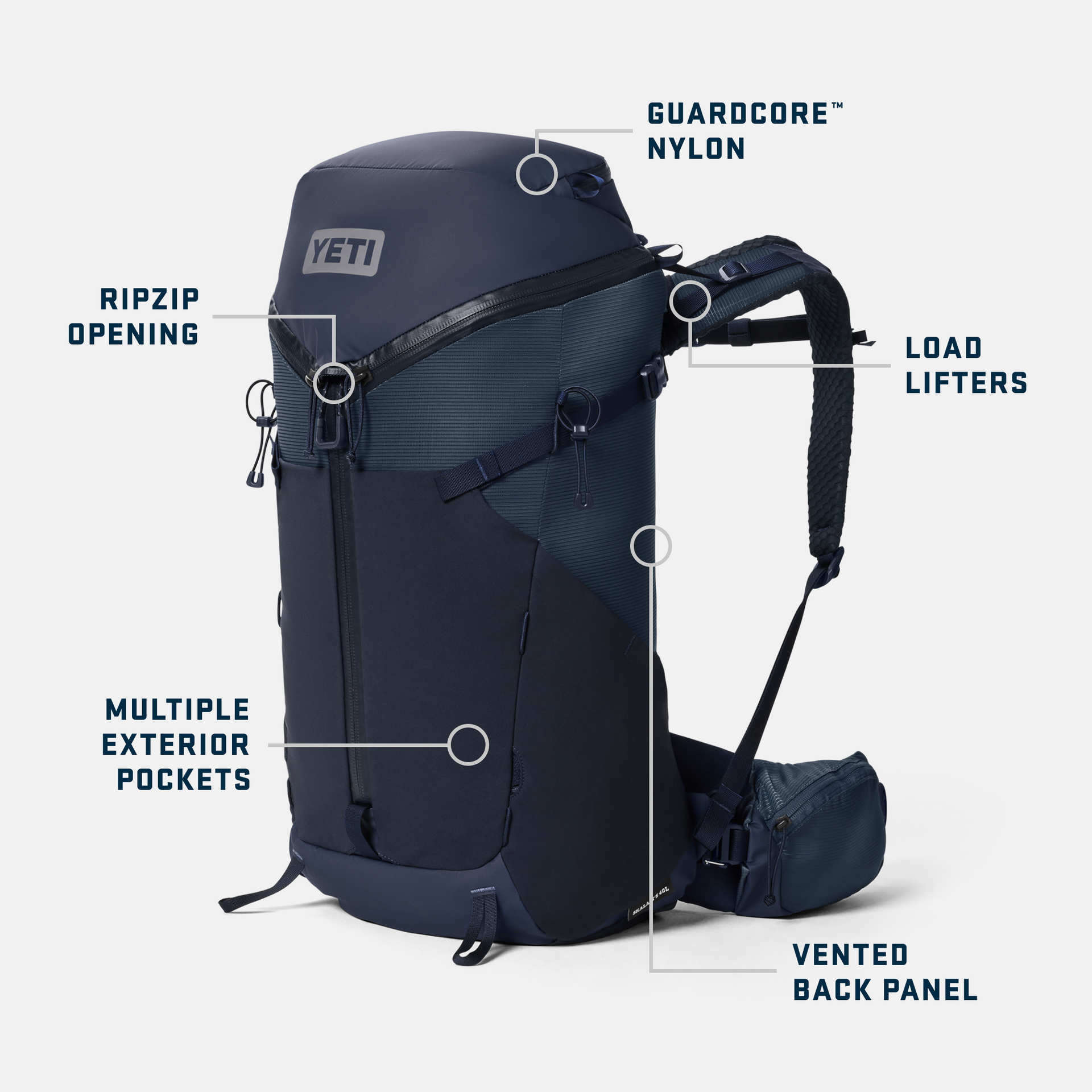 40L Men's Hiking Pack, Venom, large