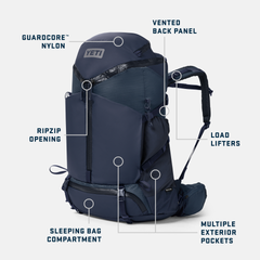 60L Men's Hiking Pack, Classic Navy, large