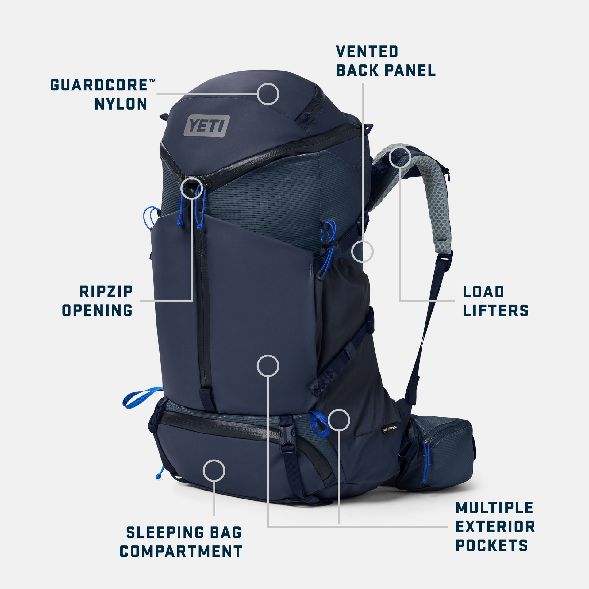 50L Women's Hiking Pack, Ridgeline, large