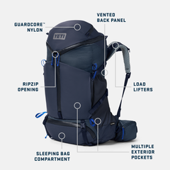 50L Women's Hiking Pack, Ridgeline, large