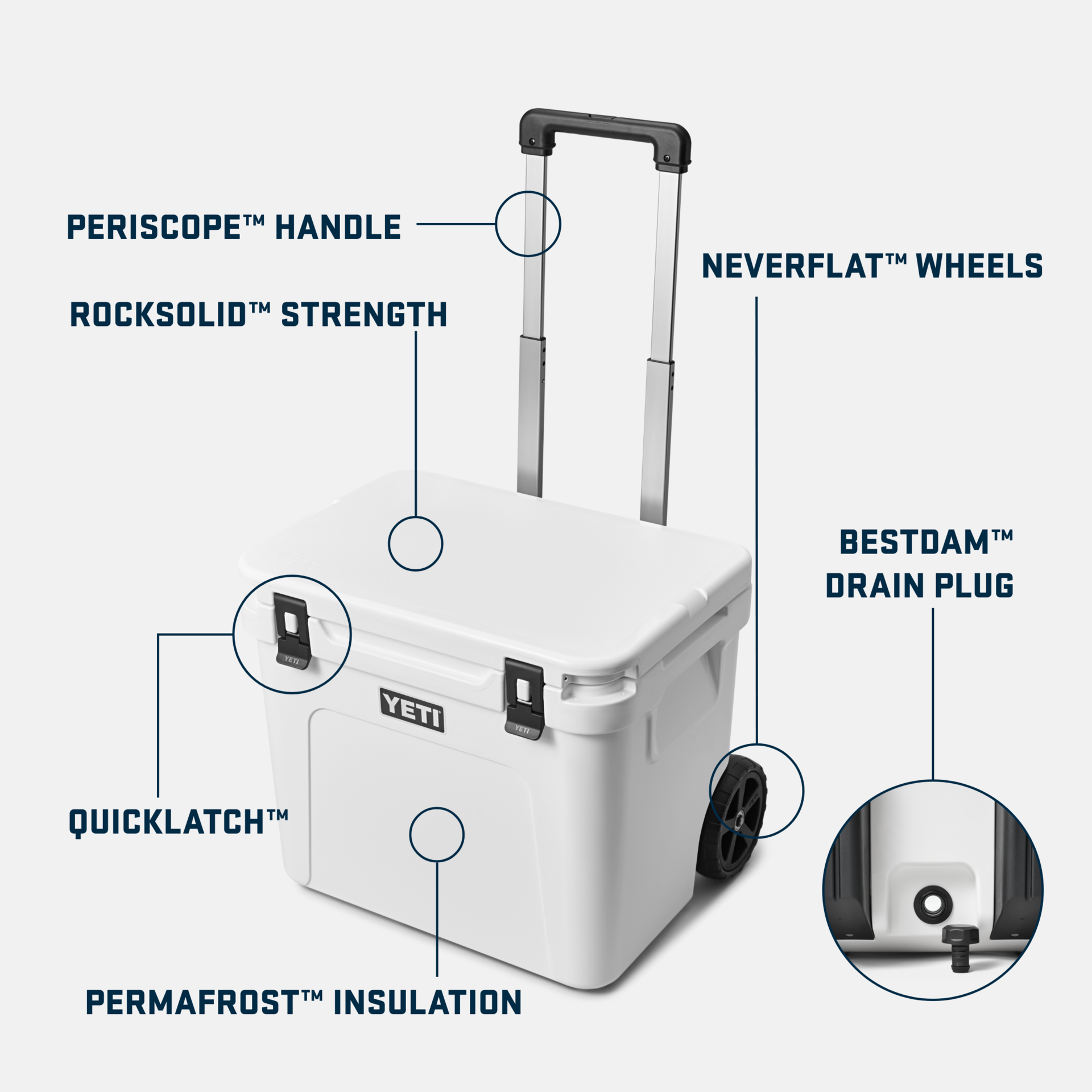 60 Wheeled Cooler, Charcoal, large