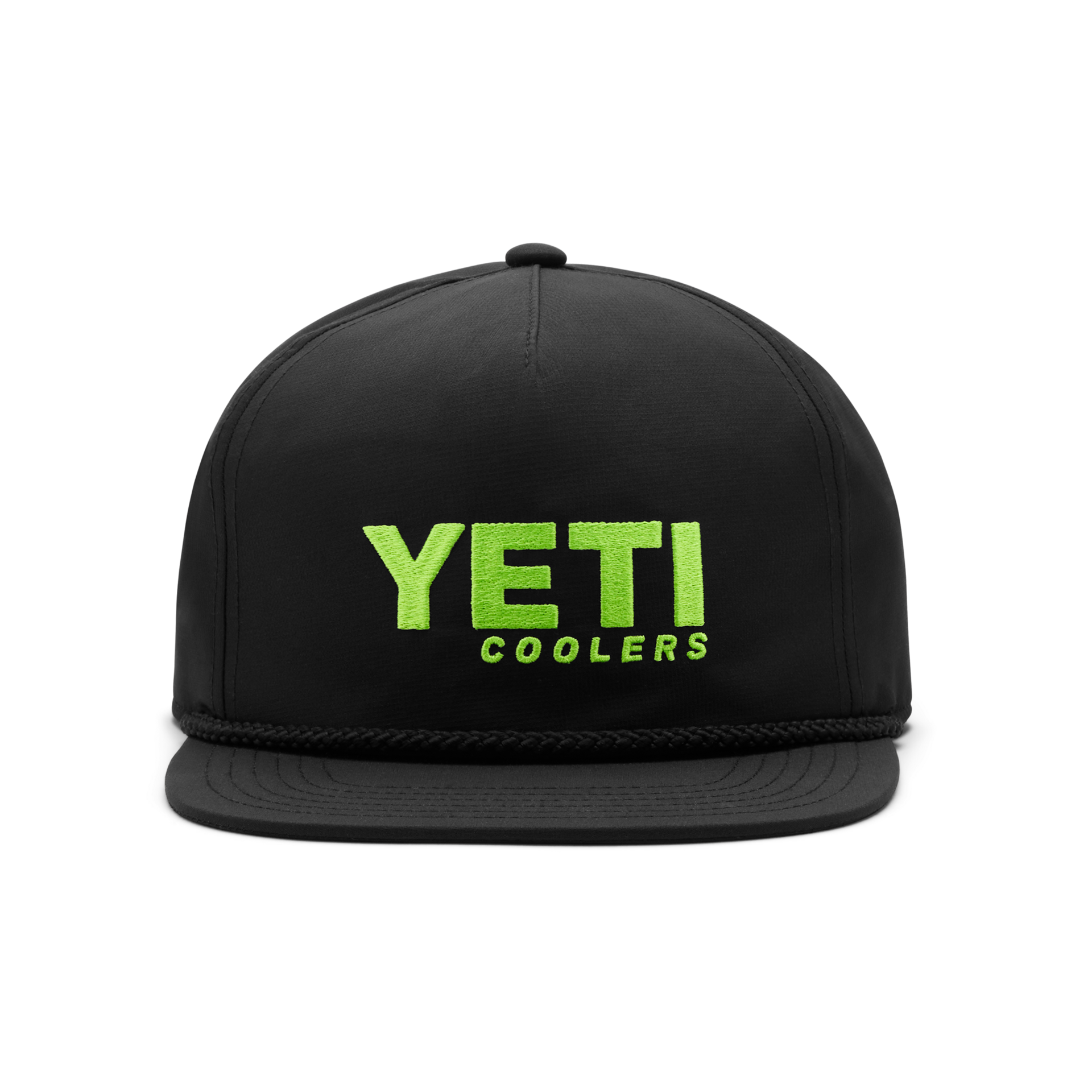 Flat Brim Rope Hat, Green, large