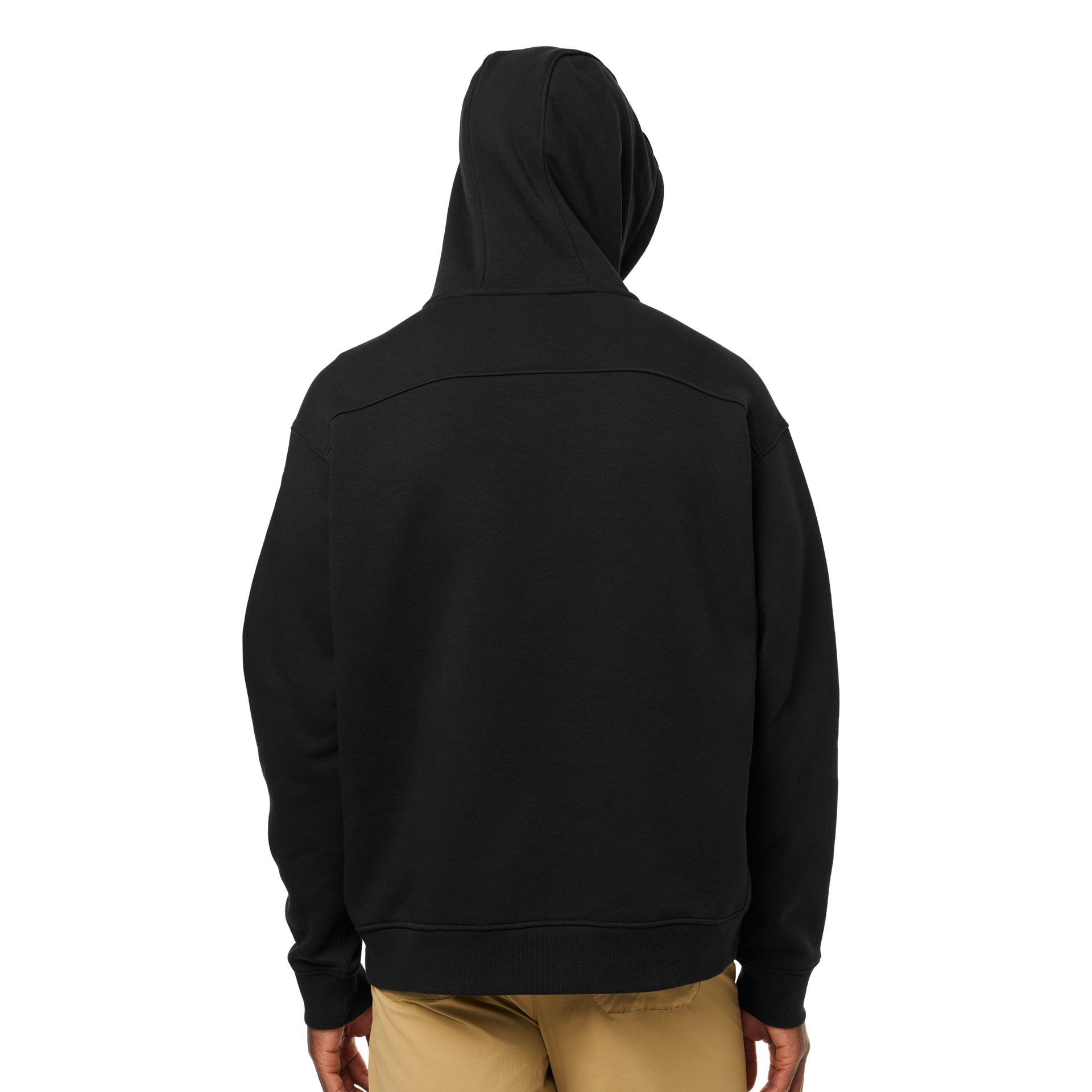 Pullover Fleece Hoodie, Black, large