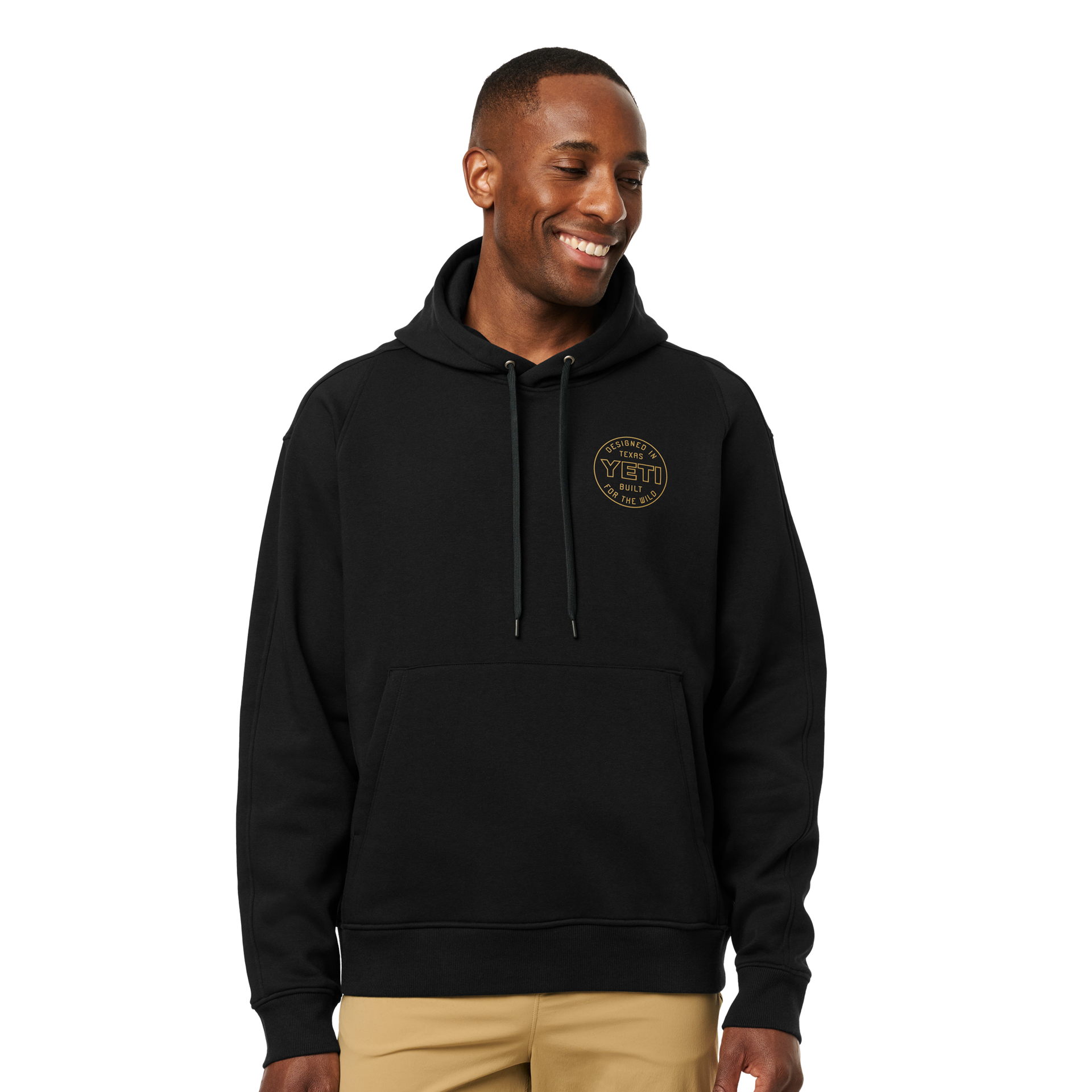 Pullover Fleece Hoodie, Black, large