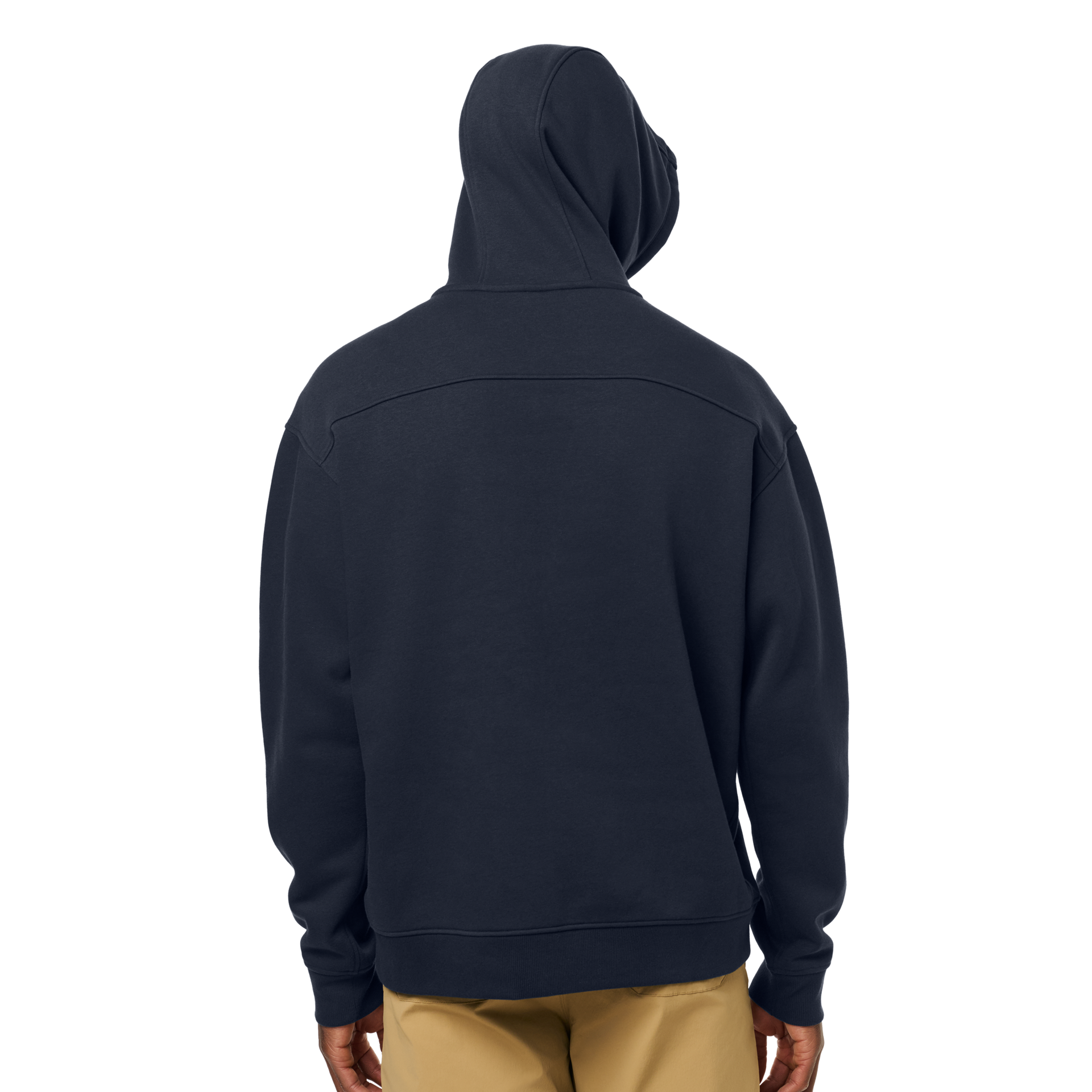 Pullover Fleece Hoodie, Navy, large