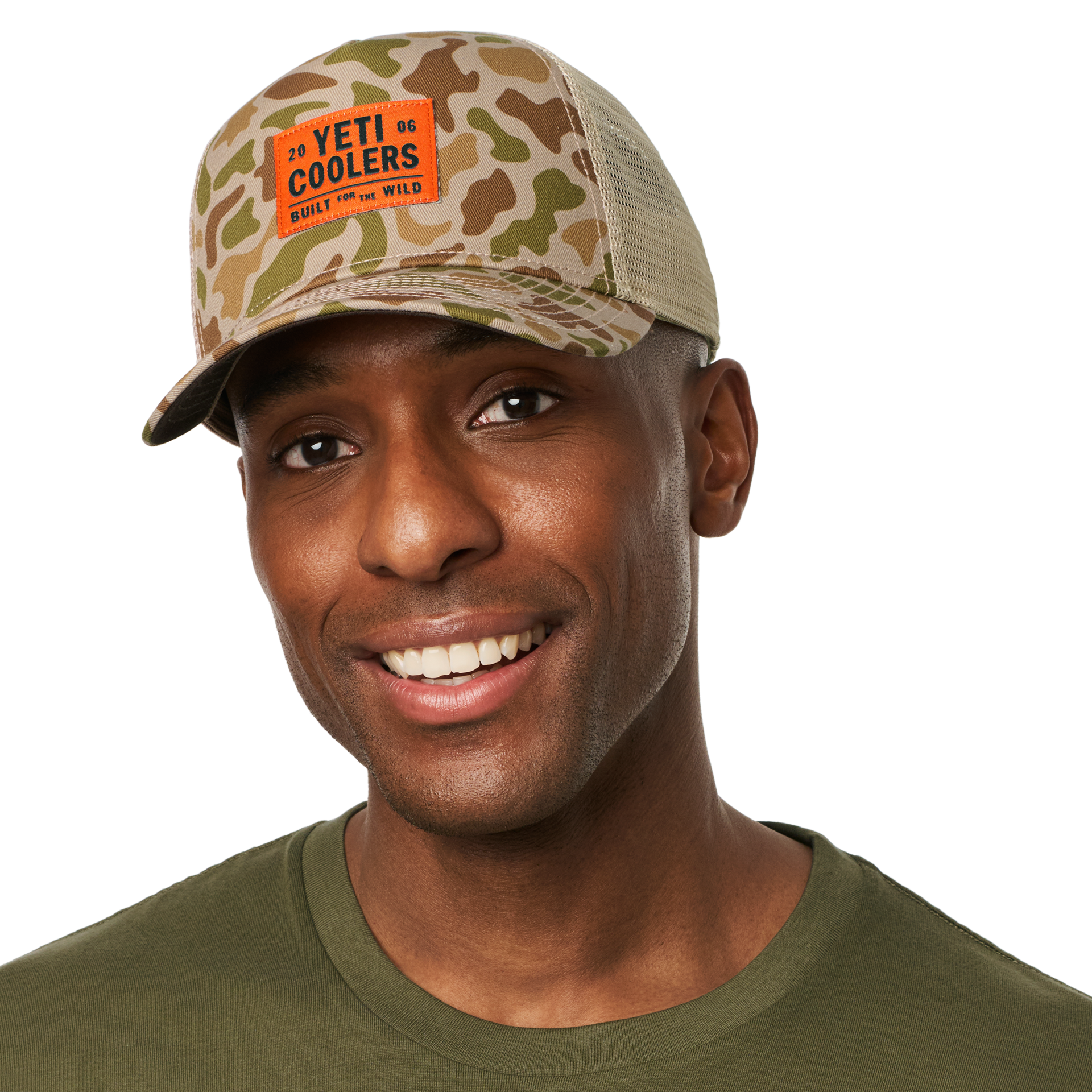 Camo Trucker Hat, Brown/Camo, large