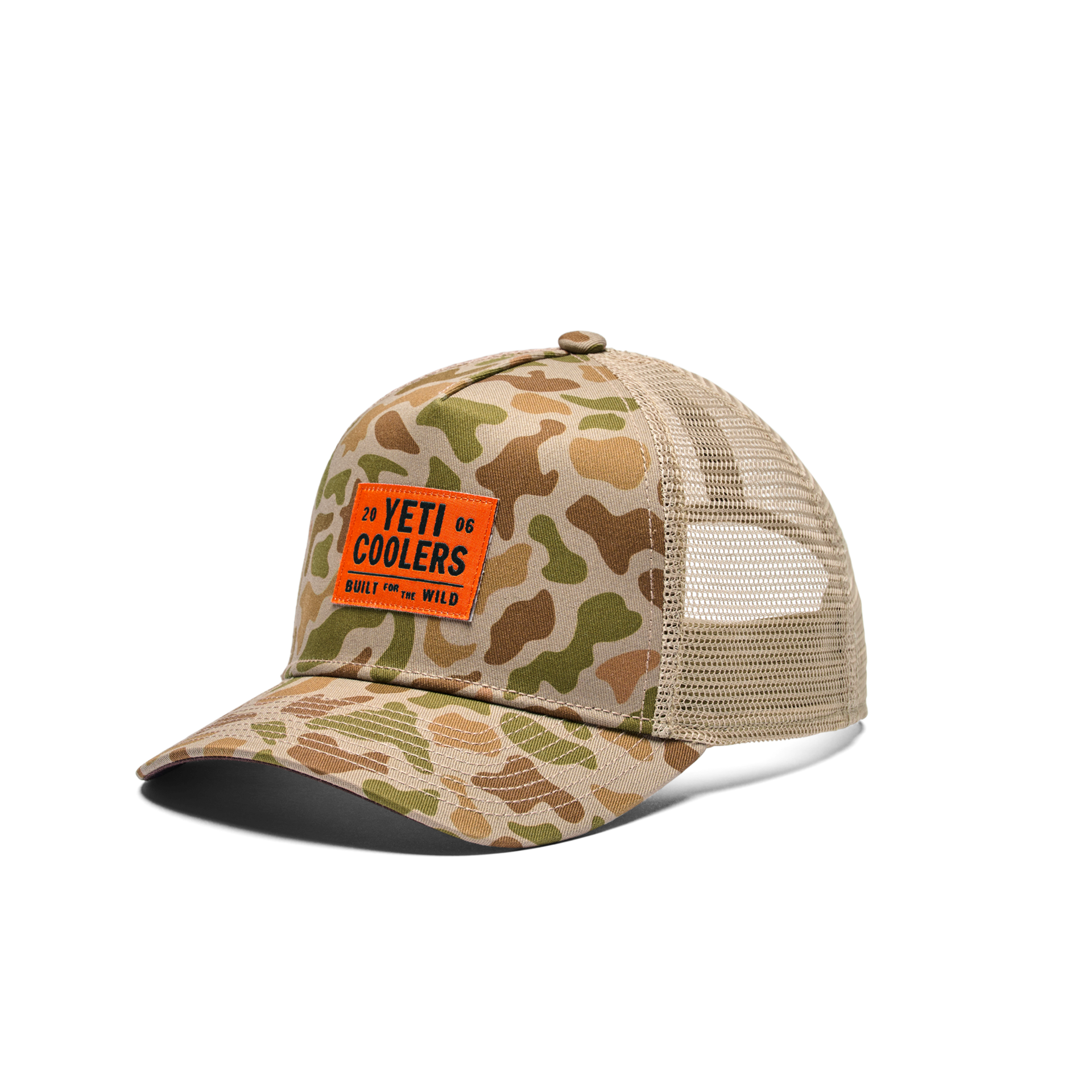 Camo Trucker Hat, Brown/Camo, large