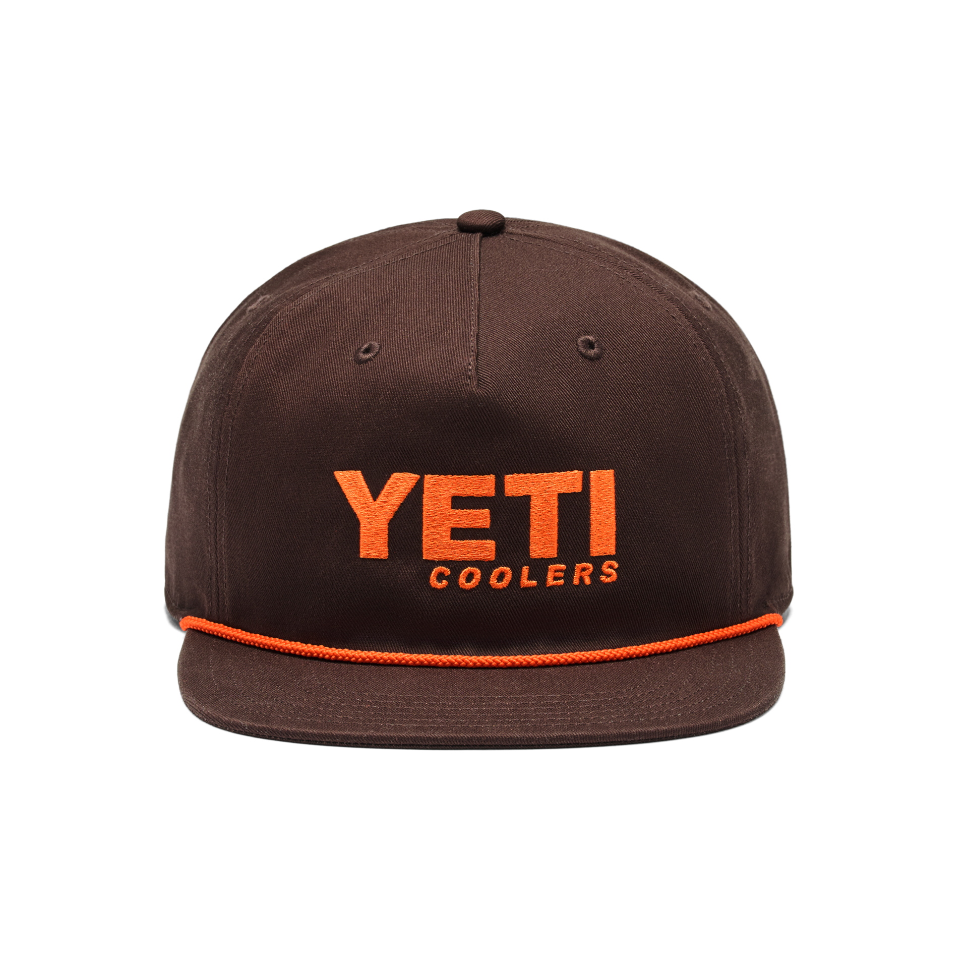 Flat Brim Rope Hat, Coffee, large