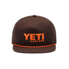 Flat Brim Rope Hat, Coffee, large