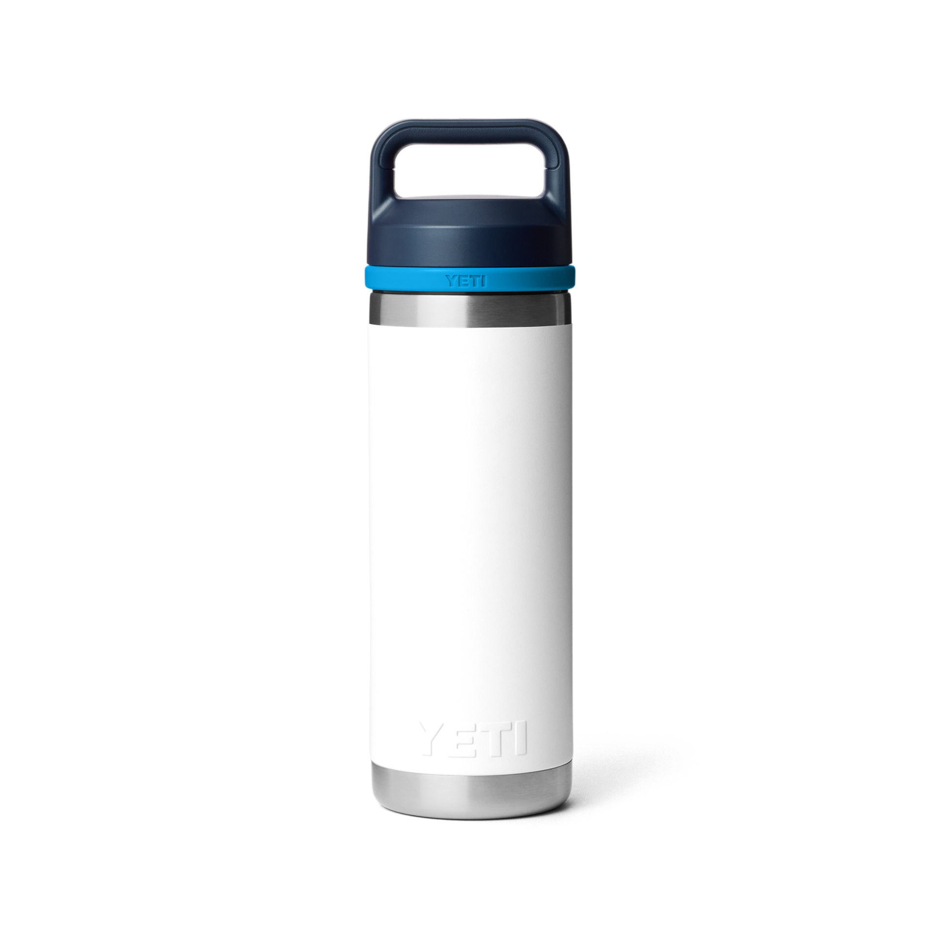 18 oz Water Bottle, White/Blue, large