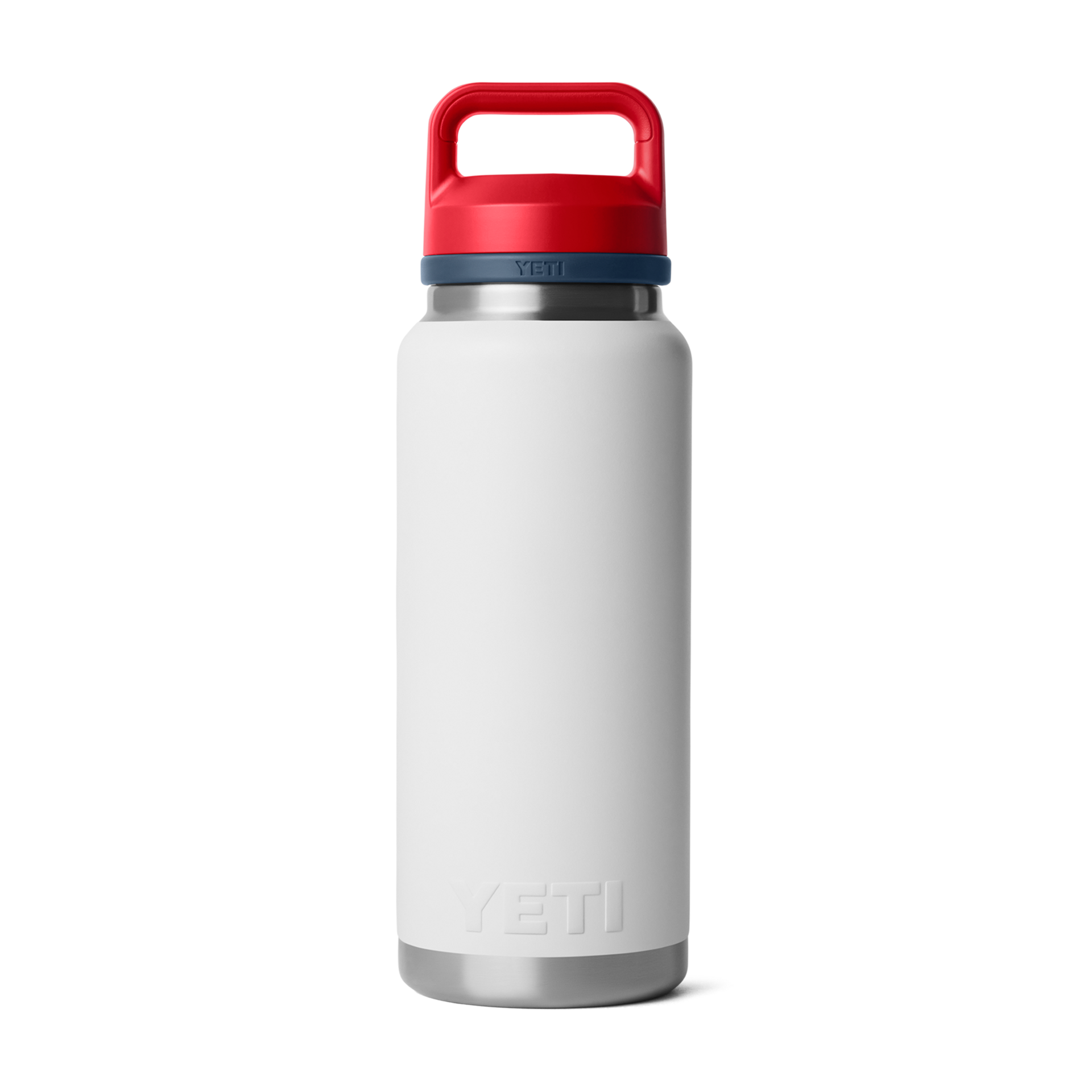 36 oz Water Bottle, White/Rescue Red/Navy Badge, large