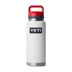 36 oz Water Bottle, White/Rescue Red/Navy Badge, large