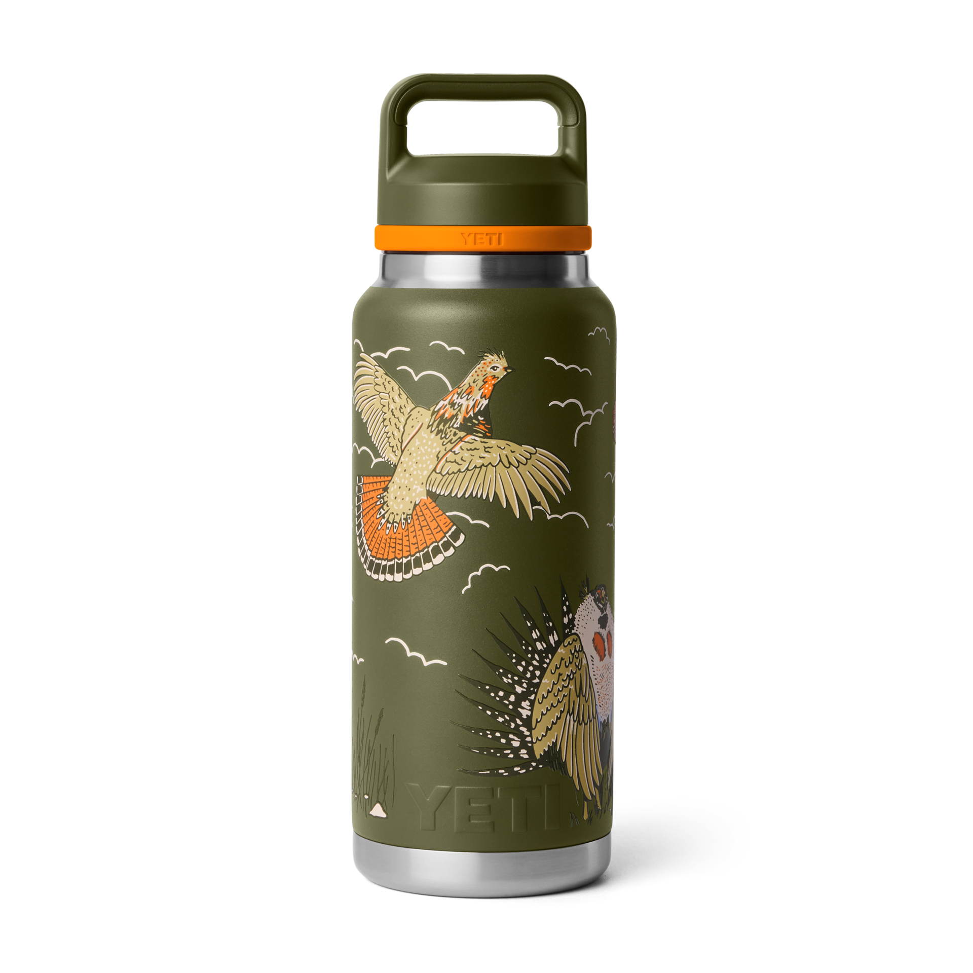 36 oz Water Bottle, Upland Bird Olive, large