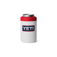 12 oz Colster® Can Cooler, White/Rescue Red Badge, large