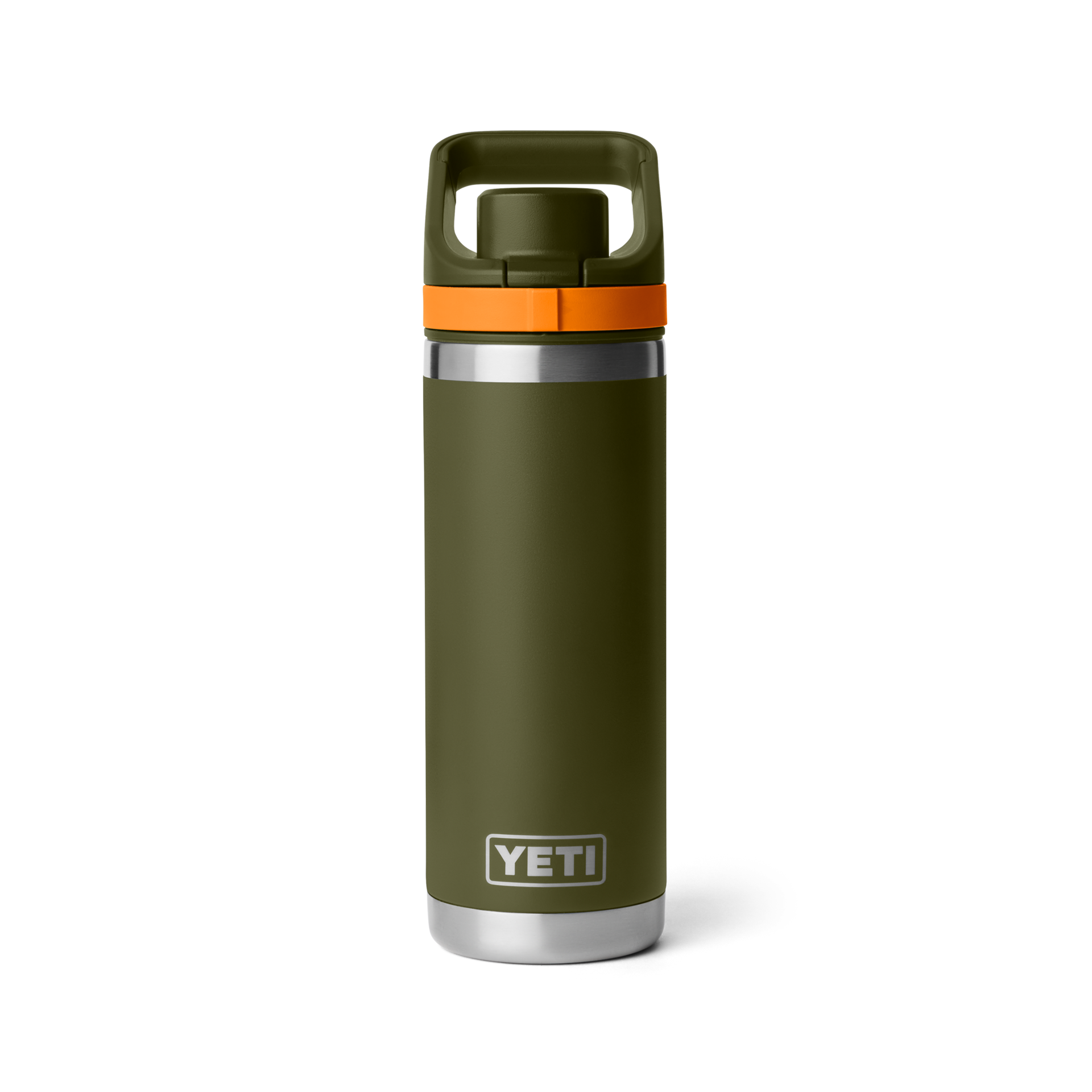 18 oz Water Bottle, Olive/King Crab Orange, large