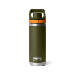 18 oz Water Bottle, Olive/King Crab Orange, large