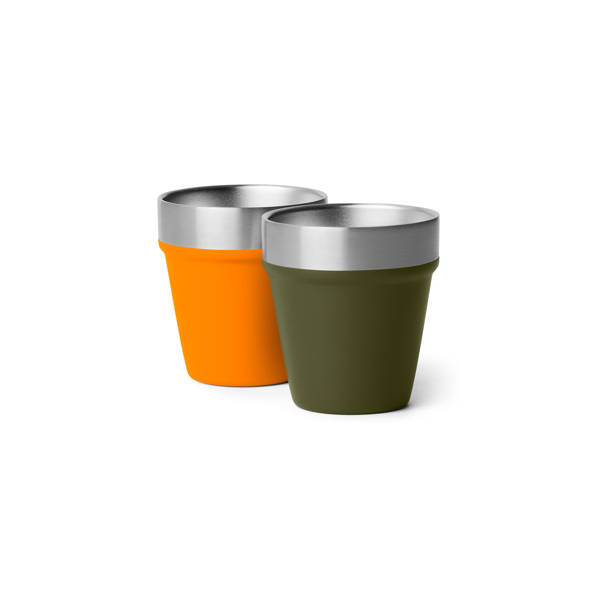 Shot Glasses, Olive/King Crab Orange, large