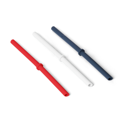S/M Silicone Straw Pack, Rescue Red/White/Navy, large