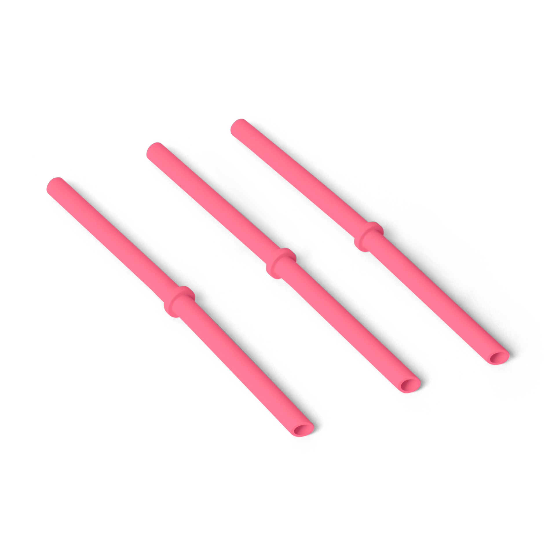 S/M Silicone Straw Pack, Tropical Pink, large