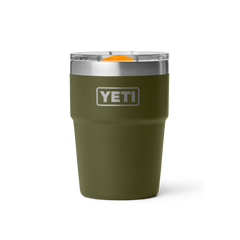 16 oz Stackable Cup, Olive/King Crab Orange, large