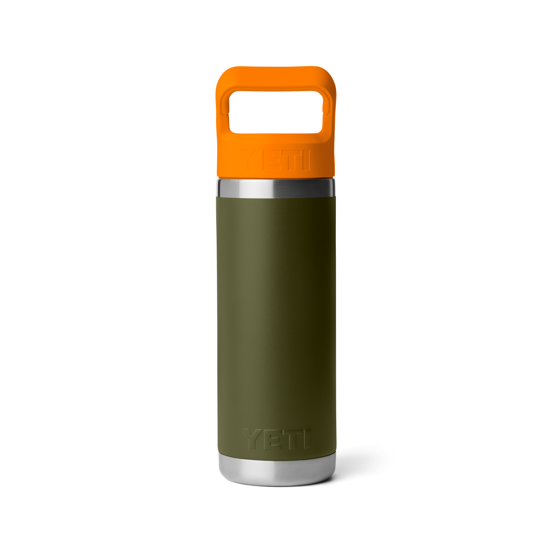 18 oz Water Bottle, Olive/King Crab Orange, large