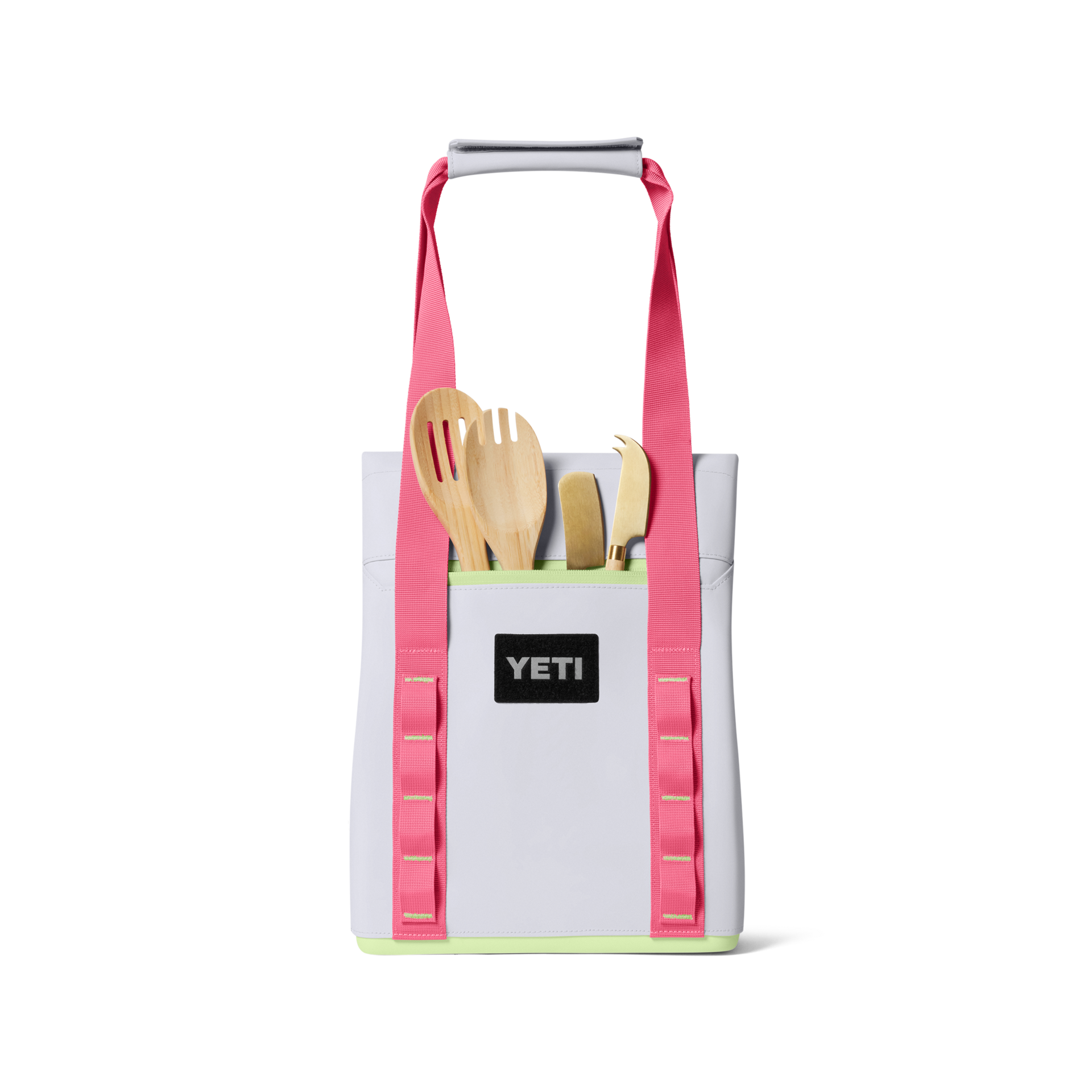 14L Insulated Tote Bag, Mist/Pink/Grasshopper, large