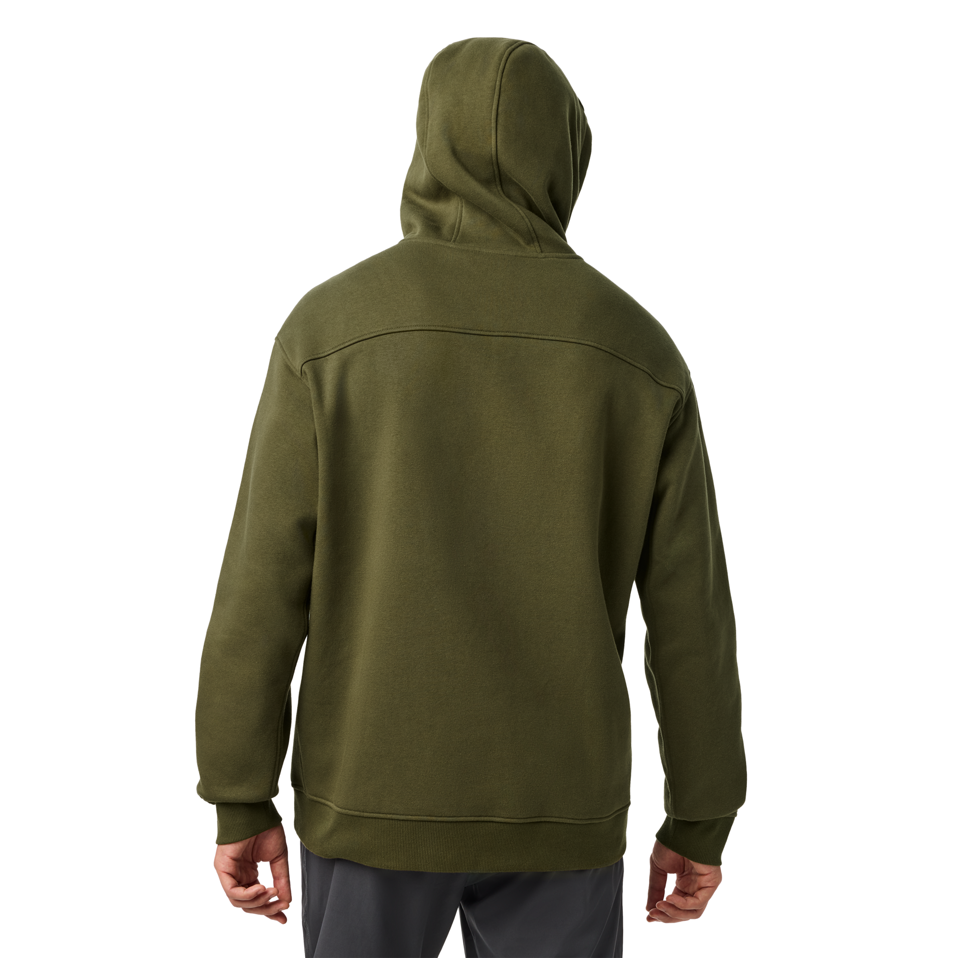Fleece Hoodie, Olive, large