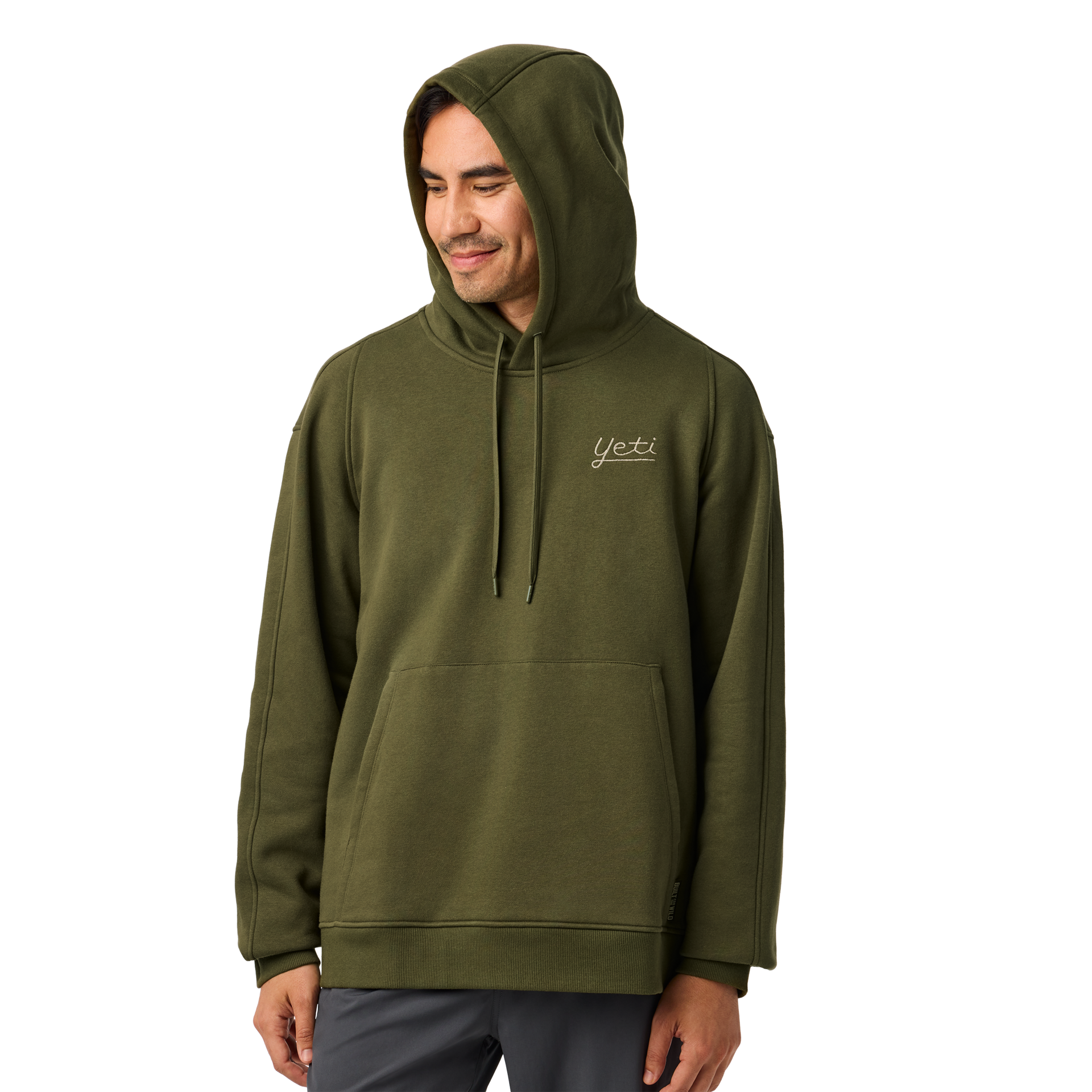 Fleece Hoodie, Olive, large
